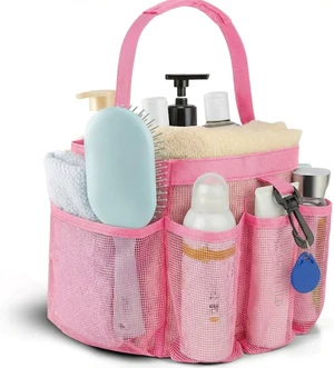 Gym & Swimming, Beach, Quick Dry Bathroom Organizer Bag for Dorm, Portable Mesh Hanging Shower Caddy with 8 Pockets Gym & Swimming, Beach, Quick Dry Bathroom Organizer Bag for Dorm, Portable Mesh Hanging Shower Caddy with 8 Pockets