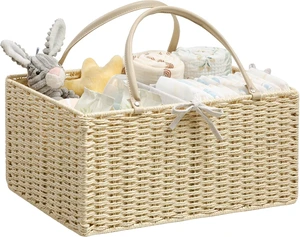 Woven Rope Storage Baskets, Infant Diaper Caddy Organizer Woven Rope Storage Baskets, Infant Diaper Caddy Organizer