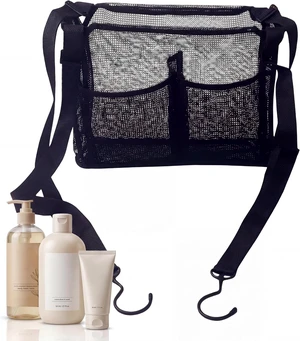 Dorm Bathroom Shower Organizer Mesh Bag with Hanging Hooks Dorm Bathroom Shower Organizer Mesh Bag with Hanging Hooks