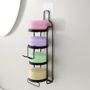 No Drilling Required, Freestanding Shower Caddy for Shampoo Bars and Razors, 4-Tier Adhesive Wall Mounted Soap Dish & Bar Holder with Drainage No Drilling Required, Freestanding Shower Caddy for Shampoo Bars and Razors, 4-Tier Adhesive Wall Mounted Soap Dish & Bar Holder with Drainage