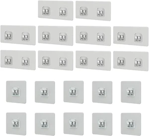 Set of 20 No-Drill Transparent Adhesive Shower Caddy Hooks for Kitchen and Bathroom Storage Shelves Set of 20 No-Drill Transparent Adhesive Shower Caddy Hooks for Kitchen and Bathroom Storage Shelves