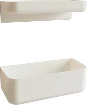 Adhesive Plastic Floating Wall Shelves - Stick On Bathroom & Kitchen Organizer Caddy for Extra Storage Adhesive Plastic Floating Wall Shelves - Stick On Bathroom & Kitchen Organizer Caddy for Extra Storage