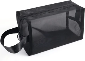 Hanging Toiletry Organizer for Travel and Bathroom Cosmetics, Portable Mesh Shower Caddy with Zipper and Handles Hanging Toiletry Organizer for Travel and Bathroom Cosmetics, Portable Mesh Shower Caddy with Zipper and Handles