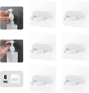 Toilet, Kitchen, Body Wash & Soap - Strong Adhesive Rack for Bathroom, No-Drill Transparent Wall-Mounted Bottle Organizer for Shampoo Toilet, Kitchen, Body Wash & Soap - Strong Adhesive Rack for Bathroom, No-Drill Transparent Wall-Mounted Bottle Organizer for Shampoo