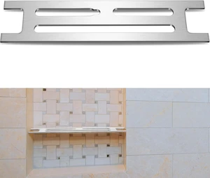 Marine Grade Floating Shelf for Bathroom Tile Remodel & Storage, Stainless Steel Shower Niche Shelf Insert - Ultra-Thin Brushed Metal Divider for Prefabricated Niches Marine Grade Floating Shelf for Bathroom Tile Remodel & Storage, Stainless Steel Shower Niche Shelf Insert - Ultra-Thin Brushed Metal Divider for Prefabricated Niches