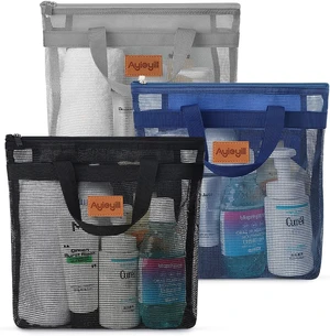 Swimming & Dorms, Gym, Travel, Ideal for Beach, Quick-Dry Hanging Toiletry Organizer for Women, 3-Pack Portable Mesh Shower Caddy Bag Swimming & Dorms, Gym, Travel, Ideal for Beach, Quick-Dry Hanging Toiletry Organizer for Women, 3-Pack Portable Mesh Shower Caddy Bag