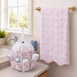 College Dormitory Bathroom Shower Organizer and Towel Bundle Set College Dormitory Bathroom Shower Organizer and Towel Bundle Set
