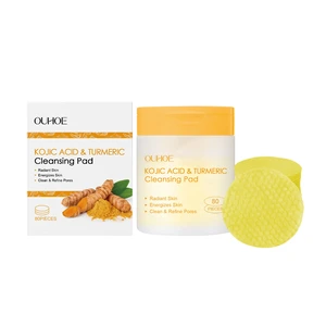 Kojic Acid & Turmeric Facial Cleansing Pads - Gentle Exfoliating Cotton Sheets for Delicate Skin Care Kojic Acid & Turmeric Facial Cleansing Pads - Gentle Exfoliating Cotton Sheets for Delicate Skin Care