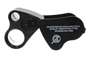 30X 60X Illuminated Jewelers Eye Loupe Foldable Magnifier Bright LED Light Gold 30X 60X Illuminated Jewelers Eye Loupe Foldable Magnifier Bright LED Light Gold