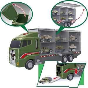 7 in 1 Die-cast Military Truck Army Vehicle Mini Battle-Car Toy Set in Storage 7 in 1 Die-cast Military Truck Army Vehicle Mini Battle-Car Toy Set in Storage