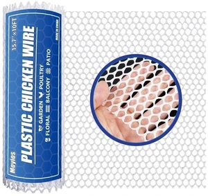 15.7" x 10FT Plastic 500GSM Chicken Wire Mesh Fencing for Yard Garden Poultry 15.7" x 10FT Plastic 500GSM Chicken Wire Mesh Fencing for Yard Garden Poultry