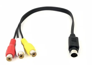 7-Pin Mini DIN S-Video to 3 RCA Red White Yellow AV Video Adapter Cable 7-Pin Mini DIN S-Video to 3 RCA Red White Yellow AV Video Adapter Cable