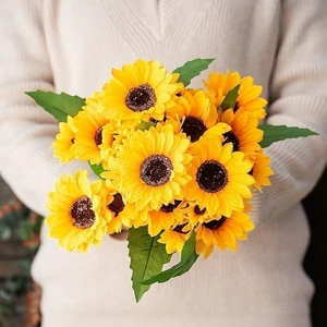 Artificial Sunflower Bunch Bouquet Flowers Plants Silk Floral Ivy Wedding Rose Artificial Sunflower Bunch Bouquet Flowers Plants Silk Floral Ivy Wedding Rose
