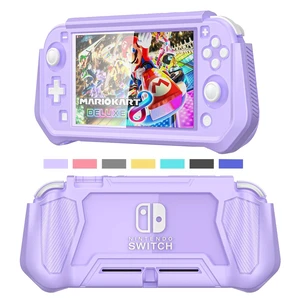 Compatible with Nintendo Switch Lite Screen Protector Case Cover with Hand Grip, Detachable Protective Case with Shockproof and Anti-Scratch Design for Nintendo Switch Lite, Purple Compatible with Nintendo Switch Lite Screen Protector Case Cover with Hand Grip, Detachable Protective Case with Shockproof and Anti-Scratch Design for Nintendo Switch Lite, Purple