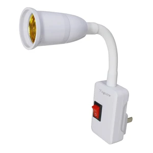E26/E27 Plug-in Light Socket Adapter with On/Off Switch | Flexible gooseneck adjusts lighting angle; plug into wall outlet; max 60W E26/E27 Plug-in Light Socket Adapter with On/Off Switch | Flexible gooseneck adjusts lighting angle; plug into wall outlet; max 60W