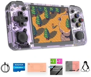 RG35XX H Retro Handheld Game Console Linux System 3.5''IPS Screen 64G TF Card with 3545+ Preinstalled Games RG 35XXH Portable Gaming Console RG35XXH Support 5G WiFi Bluetooth HDMI Purple RG35XX H Retro Handheld Game Console Linux System 3.5''IPS Screen 64G TF Card with 3545+ Preinstalled Games RG 35XXH Portable Gaming Console RG35XXH Support 5G WiFi Bluetooth HDMI Purple