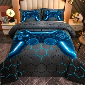 Game Console Comforter Set for Boys Girls Kids 3D Gaming Geometric Lightweight Microfiber Bedding Sets (Blue, Twin) Game Console Comforter Set for Boys Girls Kids 3D Gaming Geometric Lightweight Microfiber Bedding Sets (Blue, Twin)