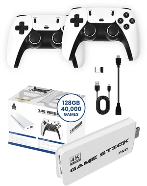 Boltz Retro Stick Gaming Stick Retro Gaming Console 40,000+ Classic Games | 9 Emulators, 128GB Storage, Plug & Play 4K HDMI Output, Includes 2 Wireless 2.4GHz Controllers for Classic Video Games Boltz Retro Stick Gaming Stick Retro Gaming Console 40,000+ Classic Games | 9 Emulators, 128GB Storage, Plug & Play 4K HDMI Output, Includes 2 Wireless 2.4GHz Controllers for Classic Video Games