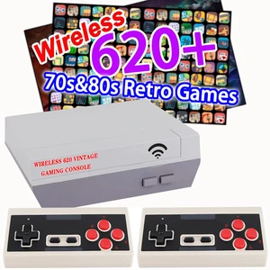 New Wireless Retro Gaming Console Built-in 620 Video Games | AV Output 8-Bit Classic Rereo Game Console with 2 Wireless Controllers, Plug & Play TV Nostalgia Gaming Gifts New Wireless Retro Gaming Console Built-in 620 Video Games | AV Output 8-Bit Classic Rereo Game Console with 2 Wireless Controllers, Plug & Play TV Nostalgia Gaming Gifts