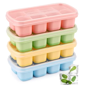 4 Pack Mini Ice Cube Trays with Lids,32-Cube Ice Trays for Freezer | Durable Silicone & Plastic Easy-Release,Stackable,Applicable Mini or Small Fridge,Dorm,RV,Travel 4 Pack Mini Ice Cube Trays with Lids,32-Cube Ice Trays for Freezer | Durable Silicone & Plastic Easy-Release,Stackable,Applicable Mini or Small Fridge,Dorm,RV,Travel