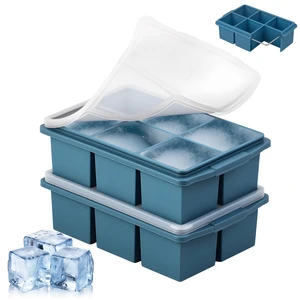 Large Ice Cube Trays for Whiskey (2 Pack) - Silicone Ice Cube Molds with Steel Frame Reinforcement & Lid, 2-Inch Square Ice Cubes for Whisky, Cocktails, Coffee, Tea - Easy Release Large Ice Cube Trays for Whiskey (2 Pack) - Silicone Ice Cube Molds with Steel Frame Reinforcement & Lid, 2-Inch Square Ice Cubes for Whisky, Cocktails, Coffee, Tea - Easy Release