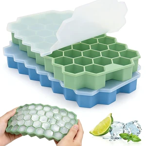 Ice Cube Trays for Freezer, 2 Pack Silicone Ice Cube Mold with Lid-37 Grid, Easy-Release Reusable 74 PCS Small Ice Cubes for Ice Bucket Iced Coffee Cocktail Whisky Soup Food Ice Cube Trays for Freezer, 2 Pack Silicone Ice Cube Mold with Lid-37 Grid, Easy-Release Reusable 74 PCS Small Ice Cubes for Ice Bucket Iced Coffee Cocktail Whisky Soup Food