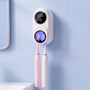 Toothbrush Sanitizer and Holder Tooth Brush Wall-Mounted Cleaner | Smart Touch-free wave control, Dual UV, Air Drying Fits Most Electric, Manual, Kids Toothbrushes - White Toothbrush Sanitizer and Holder Tooth Brush Wall-Mounted Cleaner | Smart Touch-free wave control, Dual UV, Air Drying Fits Most Electric, Manual, Kids Toothbrushes - White