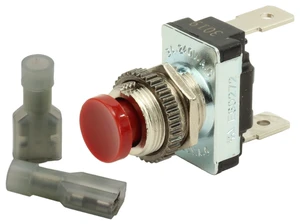 AC/DC Red Momentary Push Button Switch with 14-16 ga. Terminals AC/DC Red Momentary Push Button Switch with 14-16 ga. Terminals