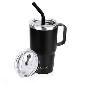 24 oz Insulated Tumbler with Handle Lids and Straw | Stainless Steel Double Wall Vacuum Travel Coffee Mugs for Office & Outdoor Leak proof BPA Free Cups 24 oz Insulated Tumbler with Handle Lids and Straw | Stainless Steel Double Wall Vacuum Travel Coffee Mugs for Office & Outdoor Leak proof BPA Free Cups