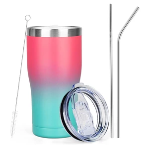 20oz Insulated Tumbler with Lid Straw Travel Coffee Mug (Pink-Green) | Double Wall Vacuum Hot Iced Insulated Travel Cup Stainless Steel Mug Leakproof Powder Coated Metal Tumbler for Men Women 20oz Insulated Tumbler with Lid Straw Travel Coffee Mug (Pink-Green) | Double Wall Vacuum Hot Iced Insulated Travel Cup Stainless Steel Mug Leakproof Powder Coated Metal Tumbler for Men Women