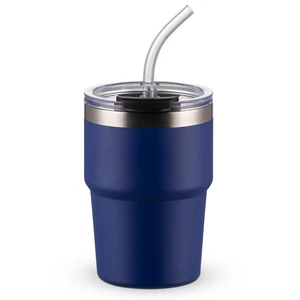 16oz Iced Coffee Cup With Lids, Water Bottle With Straw, Double Layer Vacuum Stainless Steel Insulated Tumbler, Stackable, Cup holder compatibility,Reusable Travel Mug, Blue 16oz Iced Coffee Cup With Lids, Water Bottle With Straw, Double Layer Vacuum Stainless Steel Insulated Tumbler, Stackable, Cup holder compatibility,Reusable Travel Mug, Blue