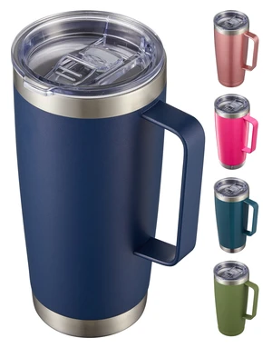 20 oz Tumbler Mug with Lid and Straw, Insulated Travel Mug with Handle, Double Wall Stainless Steel Vacuum Coffee Tumbler, Thermal Cup, Navy Blue 20 oz Tumbler Mug with Lid and Straw, Insulated Travel Mug with Handle, Double Wall Stainless Steel Vacuum Coffee Tumbler, Thermal Cup, Navy Blue