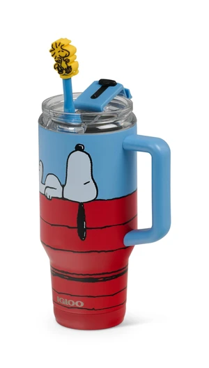 Peanuts 32 oz Travel Mug, Snoopy's Doghouse | Insulated Travel Mug, Holds 32 oz, Woodstock and Doghouse Artwork, Woodstock Straw Topper, Leakproof Flip 'n' Sip Lid Peanuts 32 oz Travel Mug, Snoopy's Doghouse | Insulated Travel Mug, Holds 32 oz, Woodstock and Doghouse Artwork, Woodstock Straw Topper, Leakproof Flip 'n' Sip Lid