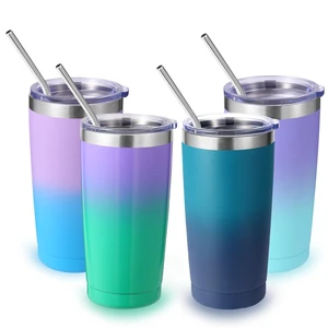 20oz Stainless Steel Tumbler with Lid and Straw Bulk 4 Pack,Double Wall Insulated Travel Iced Coffee Mug Fits Cup holder,Powder Coated Cups for Hot/Cold Drinks,Gifts for WomenAssorted,4 Set 20oz Stainless Steel Tumbler with Lid and Straw Bulk 4 Pack,Double Wall Insulated Travel Iced Coffee Mug Fits Cup holder,Powder Coated Cups for Hot/Cold Drinks,Gifts for WomenAssorted,4 Set