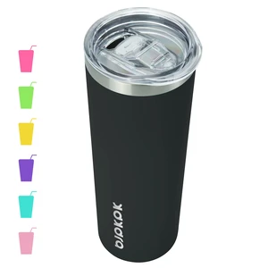 20 oz Skinny Tumbler with Lid, Stainless Steel Insulated Coffee Cup | Double Wall Vacuum, Keeps Hot/Cold, Thermal Cup, Non-Sweat, Slim Body Fits Car Holder, Straw Included, Black 20 oz Skinny Tumbler with Lid, Stainless Steel Insulated Coffee Cup | Double Wall Vacuum, Keeps Hot/Cold, Thermal Cup, Non-Sweat, Slim Body Fits Car Holder, Straw Included, Black