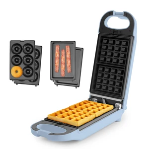 Swap & Flip Waffle Maker with Removable Plates: 3-in-1 Panini Press, Mini Donut Maker, and Waffle Iron Swap & Flip Waffle Maker with Removable Plates: 3-in-1 Panini Press, Mini Donut Maker, and Waffle Iron