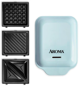 3-in-1 Panini Press, Sandwich Grill, and Waffle Maker with Removable Ceramic Coated Plates 3-in-1 Panini Press, Sandwich Grill, and Waffle Maker with Removable Ceramic Coated Plates