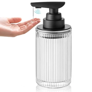 Automatic Touchless Liquid Soap Dispenser Clear Glass | Rechargeable Type C with Matte Black Sensor Pump for Hand and Dish Soap 12 oz Kitchen and Bathroom Countertop Automatic Touchless Liquid Soap Dispenser Clear Glass | Rechargeable Type C with Matte Black Sensor Pump for Hand and Dish Soap 12 oz Kitchen and Bathroom Countertop