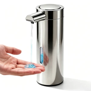 Automatic Soap Dispenser, 12 fl oz, Stainless Steel, Touchless, Silver | Liquid Hand Soap Dispenser, Variable Dispense, Rechargeable, No-Drip Spout, For Kitchen and Bathroom Automatic Soap Dispenser, 12 fl oz, Stainless Steel, Touchless, Silver | Liquid Hand Soap Dispenser, Variable Dispense, Rechargeable, No-Drip Spout, For Kitchen and Bathroom