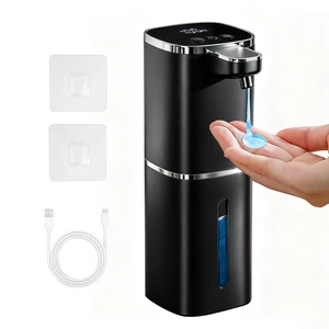 Automatic Soap Dispenser, USB Rechargeable, Touchless & Wall/Tabletop | 13.5oz/400mL, 9-Level Adjustable, IPX5 WaterproofCompatible with Thick Thin Dish Soap for Kitchen Bathroom, Black Automatic Soap Dispenser, USB Rechargeable, Touchless & Wall/Tabletop | 13.5oz/400mL, 9-Level Adjustable, IPX5 WaterproofCompatible with Thick Thin Dish Soap for Kitchen Bathroom, Black