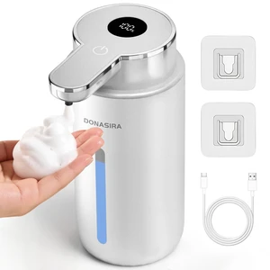 Automatic Foaming Soap Dispenser HD Display Rechargeable, Silver | 15oz/420mL, 6 Adjustable Levels, long battery life, Touchless,countertop & wall mount, IPX5 waterproof for kitchen & bathroom Automatic Foaming Soap Dispenser HD Display Rechargeable, Silver | 15oz/420mL, 6 Adjustable Levels, long battery life, Touchless,countertop & wall mount, IPX5 waterproof for kitchen & bathroom