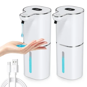 2PCS Automatic Liquid Soap Dispenser, Touchless Soap Dispenser Digital Display, Rechargeable, 6 Adjustable, 12.8oz/380ml, Waterproof, Wall Mount, Countertop for Bathroom, Kitchen Dish Soap 2PCS Automatic Liquid Soap Dispenser, Touchless Soap Dispenser Digital Display, Rechargeable, 6 Adjustable, 12.8oz/380ml, Waterproof, Wall Mount, Countertop for Bathroom, Kitchen Dish Soap