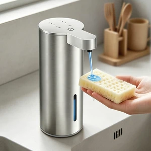 Touchless Automatic Liquid Soap Dispenser, Stainless Steel, Rechargeable | 4 Levels Adjustable, No Clog,13.5oz Capacity,IPX5 Waterproof, Wall Mount, For Hand & Dish Soap, Bathroom Kitchen Hotel Use Touchless Automatic Liquid Soap Dispenser, Stainless Steel, Rechargeable | 4 Levels Adjustable, No Clog,13.5oz Capacity,IPX5 Waterproof, Wall Mount, For Hand & Dish Soap, Bathroom Kitchen Hotel Use