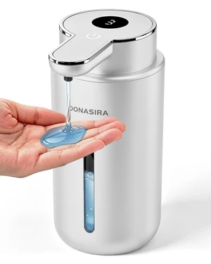 Touchless Automatic Liquid Soap Dispenser, Rechargeable Silver | 410 mL, 6 levels, HD display, USB-C recharge, long battery, countertop & wall mount, IPX5 waterproof for kitchen & bathroom Touchless Automatic Liquid Soap Dispenser, Rechargeable Silver | 410 mL, 6 levels, HD display, USB-C recharge, long battery, countertop & wall mount, IPX5 waterproof for kitchen & bathroom