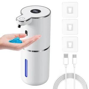 Automatic Liquid Soap Dispenser Touchless, Smart Digital Display | 12.8oz/380mL, Up to 90 Days Battery Life, 6 Adjustable Level, Rechargeable, Wall Mountable IPX5 for Kitchen & Bathroom, White Automatic Liquid Soap Dispenser Touchless, Smart Digital Display | 12.8oz/380mL, Up to 90 Days Battery Life, 6 Adjustable Level, Rechargeable, Wall Mountable IPX5 for Kitchen & Bathroom, White
