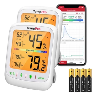 TempAir Bluetooth Hygrometer Thermometer with Large Backlit LCD | 260 ft Wireless Remote Temperature and Humidity Monitor, Indoor Room Thermometer and Humidity Gauge with Max Min Records TempAir Bluetooth Hygrometer Thermometer with Large Backlit LCD | 260 ft Wireless Remote Temperature and Humidity Monitor, Indoor Room Thermometer and Humidity Gauge with Max Min Records