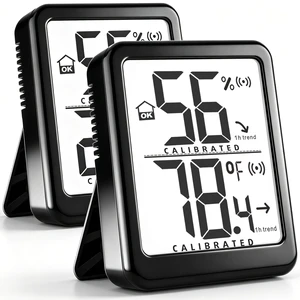 2-Pack Digital Room Thermometer Hygrometer with Battery | Accurate indoor temp/humidity for home, baby nursery, reptile terrarium & greenhouse. Includes batteries, easy to read 2-Pack Digital Room Thermometer Hygrometer with Battery | Accurate indoor temp/humidity for home, baby nursery, reptile terrarium & greenhouse. Includes batteries, easy to read
