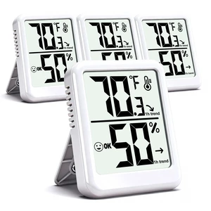 4 Pack Room Thermometer Indoor Hygrometer Humidity Gauge Meter | With Battery, Accurate Sensor, Monitor Temperature & Humidity, Fast Read, Easy To View, Durable Kickstand, /, Small Size 4 Pack Room Thermometer Indoor Hygrometer Humidity Gauge Meter | With Battery, Accurate Sensor, Monitor Temperature & Humidity, Fast Read, Easy To View, Durable Kickstand, /, Small Size