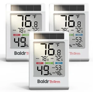 Solar Indoor Thermometer Hygrometer, Max/Min, Comfort Meter (3 Pack) | Solar & Battery Dual Power |No Setup or App Required |Clear Comfort Level Indicator |Flexible Desk or Wall Placement Solar Indoor Thermometer Hygrometer, Max/Min, Comfort Meter (3 Pack) | Solar & Battery Dual Power |No Setup or App Required |Clear Comfort Level Indicator |Flexible Desk or Wall Placement