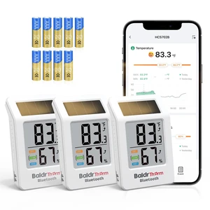 Bluetooth Thermometer Hygrometer 3 Pack, Indoor Room Humidity Meter | Guest Mode App Access ,260FT Wireless Range,Solar-Assisted Power,Smart Alerts for Office Home Fridge Greenhouse Camping Bluetooth Thermometer Hygrometer 3 Pack, Indoor Room Humidity Meter | Guest Mode App Access ,260FT Wireless Range,Solar-Assisted Power,Smart Alerts for Office Home Fridge Greenhouse Camping